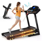 Tapis Roulant Elettrico Pieghevole Whisen, Tapis Roulant da Allenamento da 3,5 CV per la Corsa e la Camminata con 12 Programmi Preimpostati, Inclinazione, Controlli di Velocità sul Corrimano