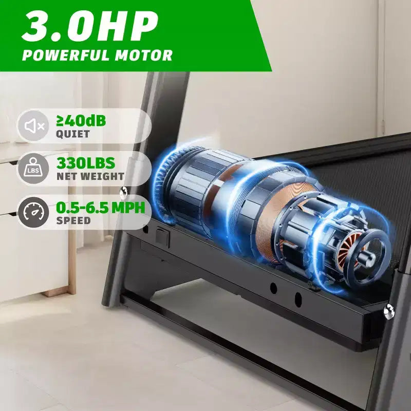Tapis Roulant Elettrico Pieghevole Whisen, Tapis Roulant da Allenamento da 3,5 CV per la Corsa e la Camminata con 12 Programmi Preimpostati, Inclinazione, Controlli di Velocità sul Corrimano