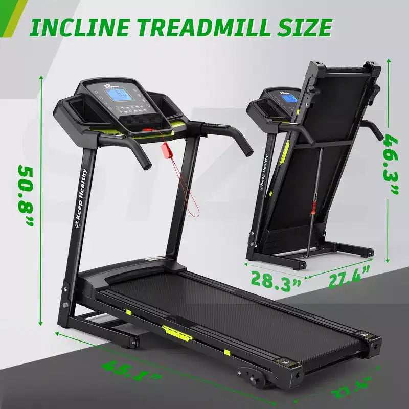 Tapis Roulant Elettrico Pieghevole Whisen, Tapis Roulant da Allenamento da 3,5 CV per la Corsa e la Camminata con 12 Programmi Preimpostati, Inclinazione, Controlli di Velocità sul Corrimano
