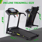 Tapis Roulant Elettrico Pieghevole Whisen, Tapis Roulant da Allenamento da 3,5 CV per la Corsa e la Camminata con 12 Programmi Preimpostati, Inclinazione, Controlli di Velocità sul Corrimano