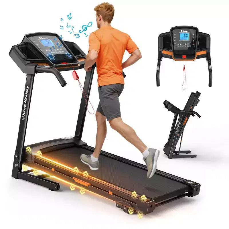 Tapis Roulant Elettrico Pieghevole Whisen, Tapis Roulant da Allenamento da 3,5 CV per la Corsa e la Camminata con 12 Programmi Preimpostati, Inclinazione, Controlli di Velocità sul Corrimano