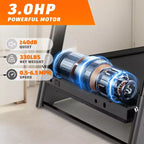 Tapis Roulant Elettrico Pieghevole Whisen, Tapis Roulant da Allenamento da 3,5 CV per la Corsa e la Camminata con 12 Programmi Preimpostati, Inclinazione, Controlli di Velocità sul Corrimano
