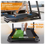 Tapis Roulant Elettrico Pieghevole Whisen, Tapis Roulant da Allenamento da 3,5 CV per la Corsa e la Camminata con 12 Programmi Preimpostati, Inclinazione, Controlli di Velocità sul Corrimano