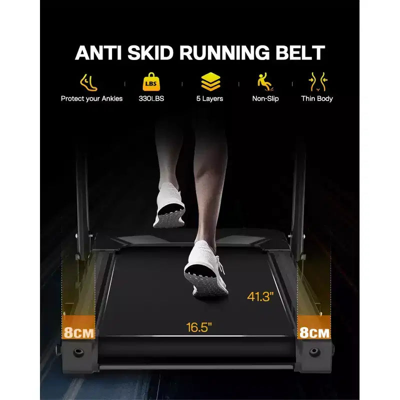 Tapis Roulant Elettrico Pieghevole Whisen, Tapis Roulant da Allenamento da 3,5 CV per la Corsa e la Camminata con 12 Programmi Preimpostati, Inclinazione, Controlli di Velocità sul Corrimano