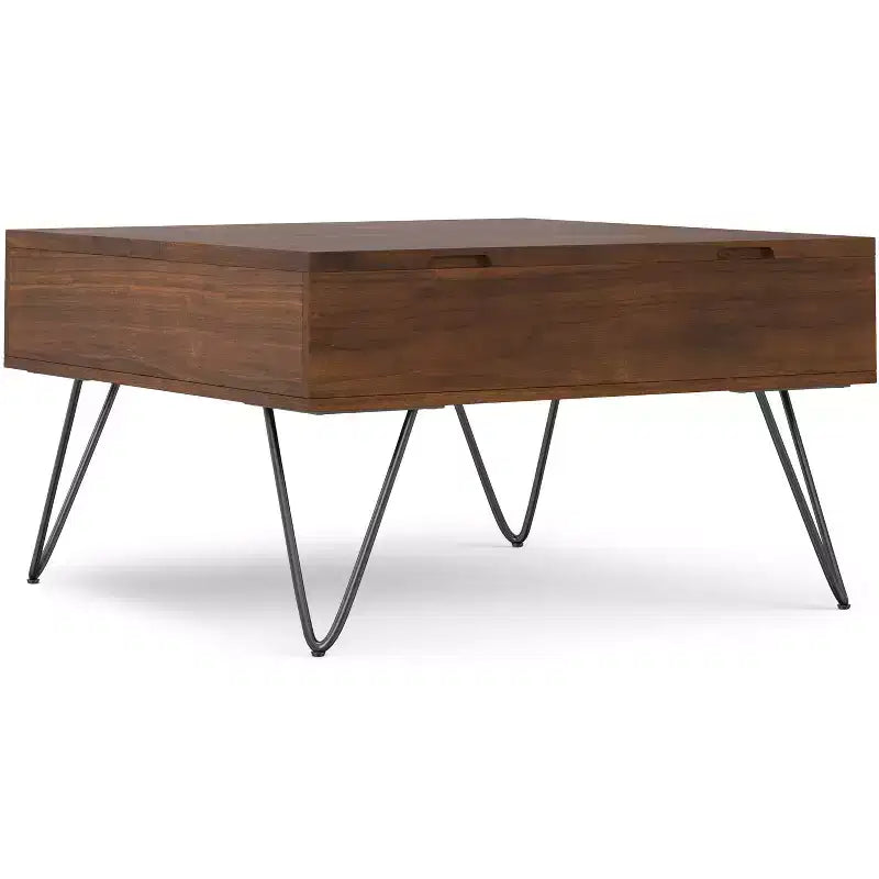 Moreno 32inch Wide Square Industrial Lift Top Coffee Table