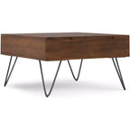 Moreno 32inch Wide Square Industrial Lift Top Coffee Table