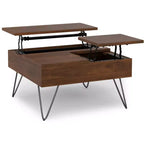 Moreno 32inch Wide Square Industrial Lift Top Coffee Table