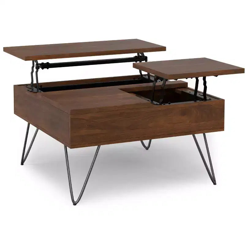 Moreno 32inch Wide Square Industrial Lift Top Coffee Table