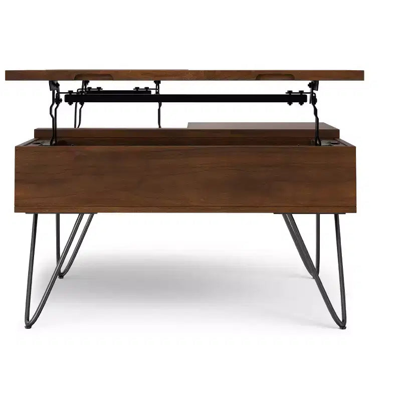 Moreno 32inch Wide Square Industrial Lift Top Coffee Table