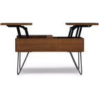 Moreno 32inch Wide Square Industrial Lift Top Coffee Table