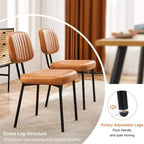 Okak Mid Century Dining Room Chairs Set of 2, Upholstered Dining Chairs with Faux Leather Surface, Kitchen Chairs for Living Room