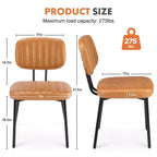 Okak Mid Century Dining Room Chairs Set of 2, Upholstered Dining Chairs with Faux Leather Surface, Kitchen Chairs for Living Room