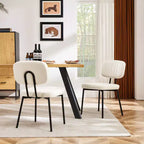 Okak Mid Century Dining Room Chairs Set of 2, Upholstered Dining Chairs with Faux Leather Surface, Kitchen Chairs for Living Room