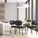 Okak Mid Century Dining Room Chairs Set of 2, Upholstered Dining Chairs with Faux Leather Surface, Kitchen Chairs for Living Room