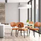Okak Mid Century Dining Room Chairs Set of 2, Upholstered Dining Chairs with Faux Leather Surface, Kitchen Chairs for Living Room
