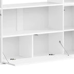 4-Tier U-Shaped Bookcase Castle Bookshelf with Cabinet &LED Light Cube Storage Organizer White