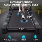 Whisen Foldable Treadmill, Workout Running Machine Walking with 12 Preset Programs, Incline - Black & Red