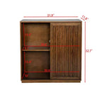 JVNOXK Credenza in stile medievale da 31 pollici con due ante scorrevoli e finiture in legno massello, adatta per soggiorni e cucine, finitura noce