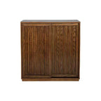 JVNOXK Credenza in stile medievale da 31 pollici con due ante scorrevoli e finiture in legno massello, adatta per soggiorni e cucine, finitura noce