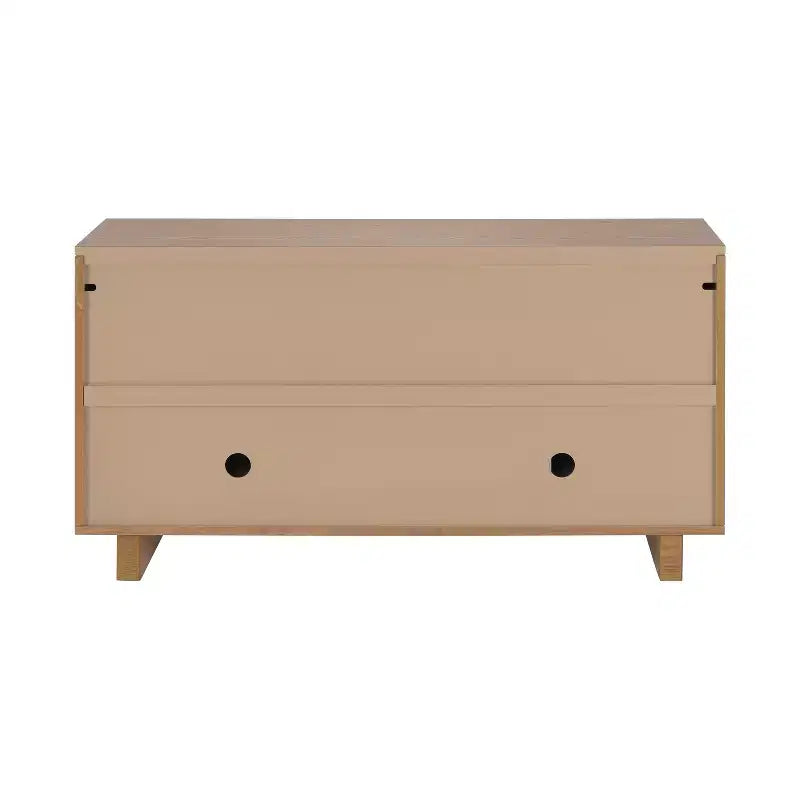 JVNOXK Madia moderna a 4 ante Realizzata in MDF e impiallacciatura di frassino, con maniglie in metallo e finiture naturali, perfetta per le sale da pranzo