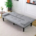 Divano Letto Convertibile TUYOHW, Futon Moderno 67" con Portabicchieri, Divano Letto per Piccoli Spazi, Appartamenti e Uffici
