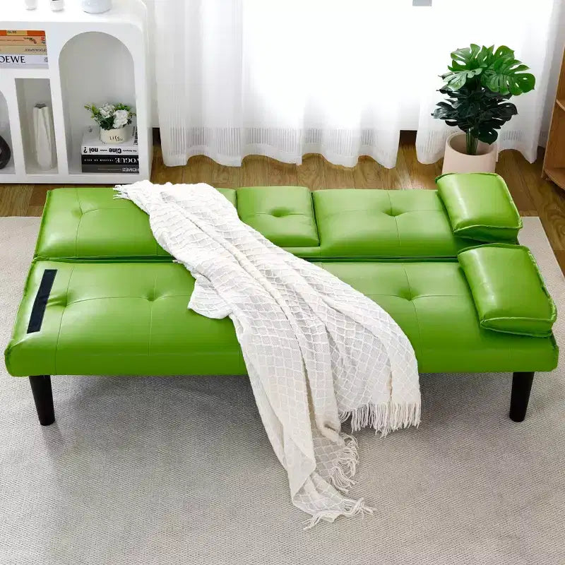 Divano Letto Convertibile TUYOHW, Futon Moderno 67" con Portabicchieri, Divano Letto per Piccoli Spazi, Appartamenti e Uffici