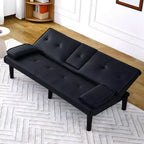 Divano Letto Convertibile TUYOHW, Futon Moderno 67" con Portabicchieri, Divano Letto per Piccoli Spazi, Appartamenti e Uffici