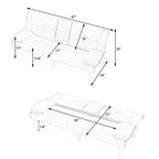 Divano Letto Convertibile TUYOHW, Futon Moderno 67" con Portabicchieri, Divano Letto per Piccoli Spazi, Appartamenti e Uffici