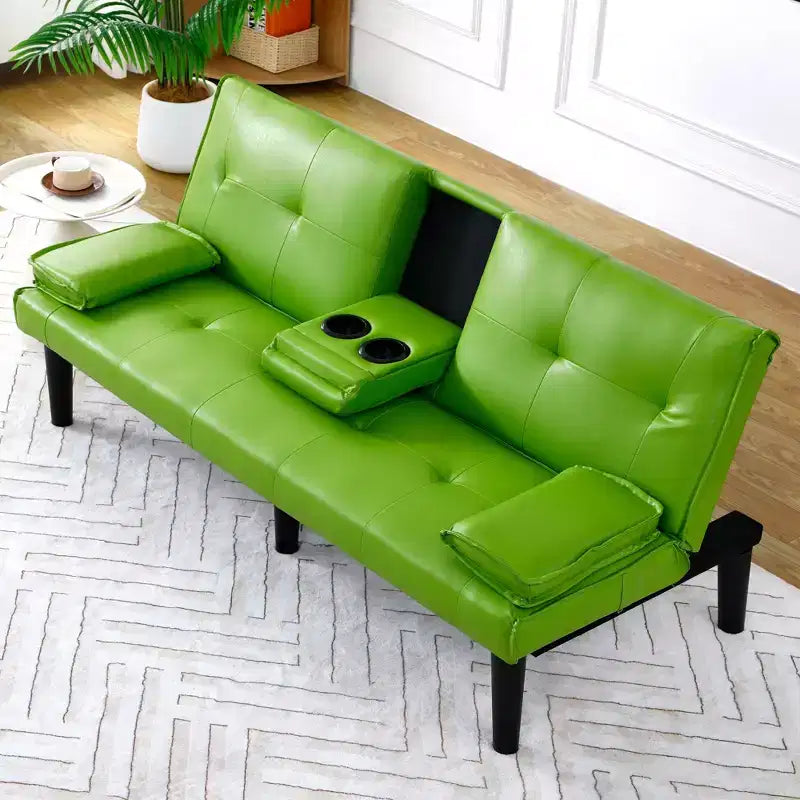 TUYOHW Convertible Sofa Bed,67 Modern Futon Sofa Bed with Cup Holder,Sleeper Couch for Small Spaces,Apartments & Offices