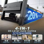 400LB Capacity Treadmill,5HP Foldable Treadmill w/ 20% Auto Incline,12MPH Portable Treadmill for Home,Fun Workouts w/APP,105 Programs,Shock Absorption