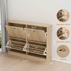 Scarpiera con 4 Ante a Ribalta, Organizzatore di Scarpe Stretto Moderno con Design a Onda e Ripiani Regolabili, Scarpiera per Ingresso, Soggiorno, Corridoio