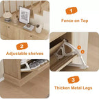 Scarpiera con 4 Ante a Ribalta, Organizzatore di Scarpe Stretto Moderno con Design a Onda e Ripiani Regolabili, Scarpiera per Ingresso, Soggiorno, Corridoio