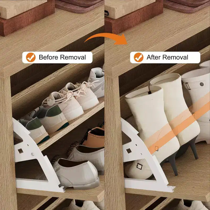 Scarpiera con 4 Ante a Ribalta, Organizzatore di Scarpe Stretto Moderno con Design a Onda e Ripiani Regolabili, Scarpiera per Ingresso, Soggiorno, Corridoio