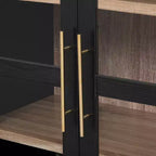 sumyeg 71 Tall Arched Kitchen Pantry Cabinet with Glass Doors, Adjustable Shelves & 2 Large Drawers