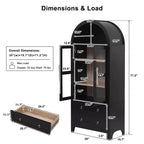sumyeg 71 Tall Arched Kitchen Pantry Cabinet with Glass Doors, Adjustable Shelves & 2 Large Drawers