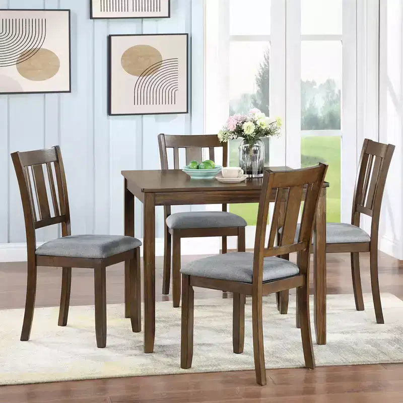 sumyeg Set da 5 Pezzi Tavolo da Pranzo in Legno con 4 Sedie per Cucina o Sala da Pranzo