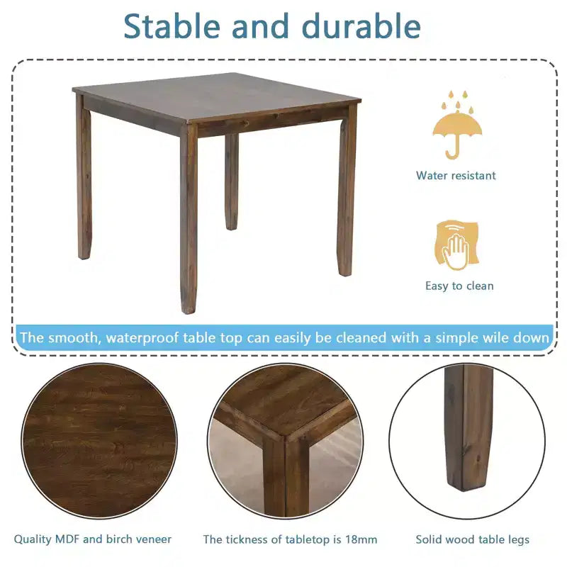 sumyeg Set da 5 Pezzi Tavolo da Pranzo in Legno con 4 Sedie per Cucina o Sala da Pranzo