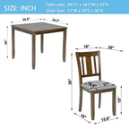sumyeg Set da 5 Pezzi Tavolo da Pranzo in Legno con 4 Sedie per Cucina o Sala da Pranzo