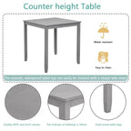 sumyeg 5 Piece Square Counter Height Dining Table Set with 4 Upholstered Chairs