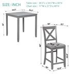 sumyeg 5 Piece Square Counter Height Dining Table Set with 4 Upholstered Chairs