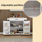 sumyeg Carrello da Cucina con Cassetto, Armadietto, Scaffale e Piano in Legno di Gomma