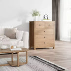 Fluted Dresser. 5-Drawer Tall Chest w/ Gold Metal Handles & Legs. Storage Organizer
