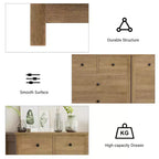 Fluted Dresser. 5-Drawer Tall Chest w/ Gold Metal Handles & Legs. Storage Organizer