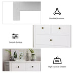 Fluted Dresser. 5-Drawer Tall Chest w/ Gold Metal Handles & Legs. Storage Organizer