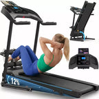 HOMDOX 2026 Tapis Roulant Pieghevole 3.5HP Potenziato con Panca per Addominali | Inclinazione/Capacità 159 kg | Smart LCD-Display Grasso Corporeo/Frequenza Cardiaca Attrezzatura per Esercizi Multifunzione