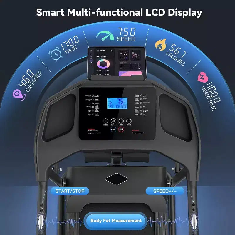 HOMDOX 2026 Tapis Roulant Pieghevole 3.5HP Potenziato con Panca per Addominali | Inclinazione/Capacità 159 kg | Smart LCD-Display Grasso Corporeo/Frequenza Cardiaca Attrezzatura per Esercizi Multifunzione