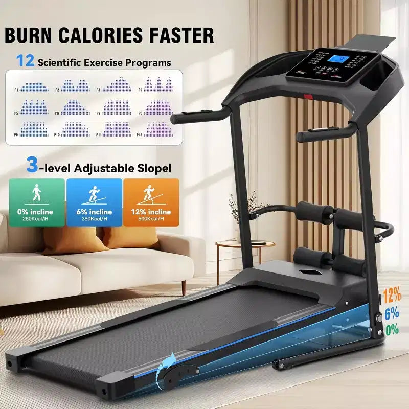 HOMDOX 2026 Tapis Roulant Pieghevole 3.5HP Potenziato con Panca per Addominali | Inclinazione/Capacità 159 kg | Smart LCD-Display Grasso Corporeo/Frequenza Cardiaca Attrezzatura per Esercizi Multifunzione