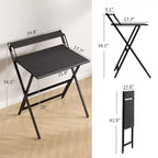 TUYOHW Foldable Study Desk,Folding Computer Desk with Monitor Shelf,X-Shaped Steel Frame,Writing Desk for Home Office,Study,Small Spaces