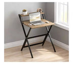TUYOHW Foldable Study Desk,Folding Computer Desk with Monitor Shelf,X-Shaped Steel Frame,Writing Desk for Home Office,Study,Small Spaces