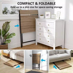 TUYOHW Foldable Study Desk,Folding Computer Desk with Monitor Shelf,X-Shaped Steel Frame,Writing Desk for Home Office,Study,Small Spaces